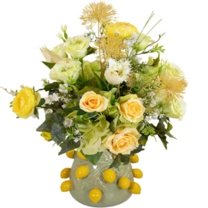 Kunstbloemen in citroenvaas
