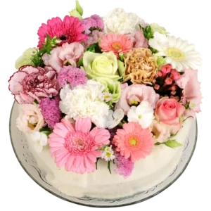 Roze wit pastel bloementaart