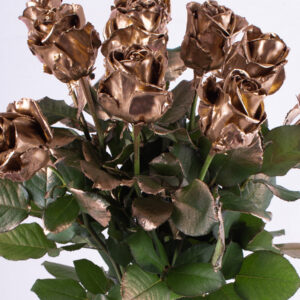 10 goudkleurige waxrozen