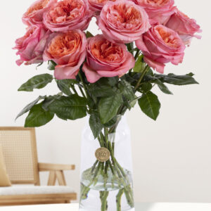 10 roze rozen uit Ecuador