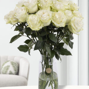 20 witte rozen uit Ecuador