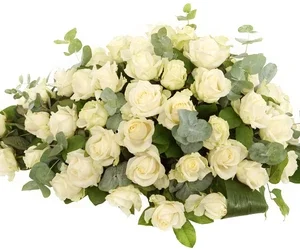 Rouwstuk 70 - 80 - 90 cm witte rozen
