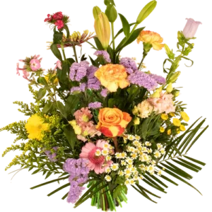 Plukboeket roze lila geel