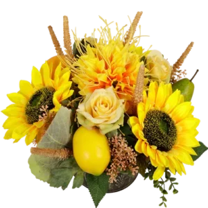 Biedemeier Ø 35 cm geel creme oranje