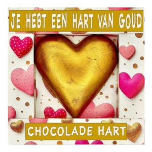 Goud choco hart "Je hebt een hart van goud"