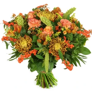 Uitbundig herfstboeket brons oranje