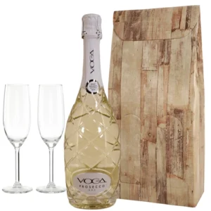 Luxe fles Voga prosecco 2 champagne glazen