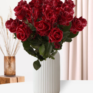 Bordeaux rode waxrozen - Kies je aantal - 10 t/m 99 rozen