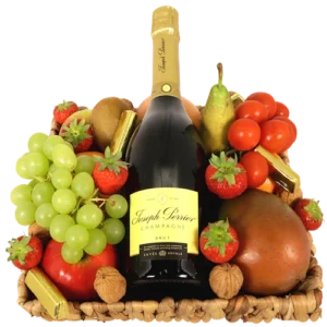 Champagne fruitmand de luxe Ø 30cm