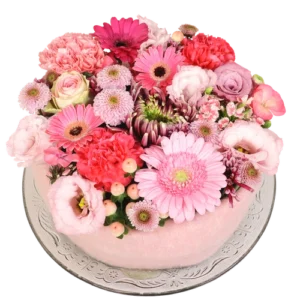 Bloementaart roze tinten