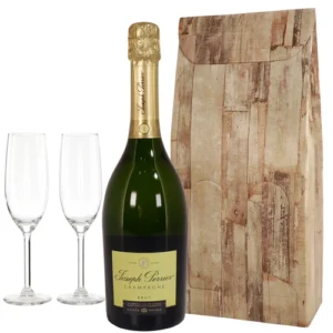 Joseph Perrier Brut en 2 champagne glazen