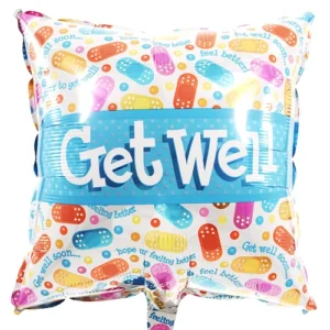 Get well ballon pleisters vierkant