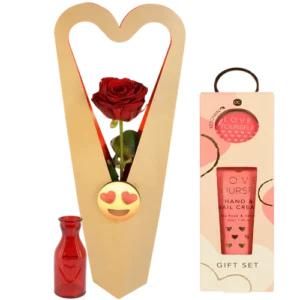 Roos in sierlijke doos + Handcreme