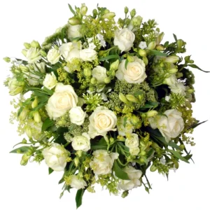 Rouwstuk rond wit - groen