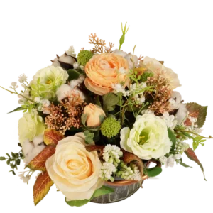 Biedermeier zalm - wit ca. H 25cm x B 35cm