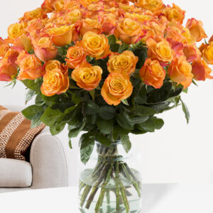 100 tot en met 499 oranje rozen