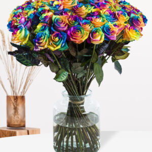 50 t/m 99 regenboog rozen - XL rozen