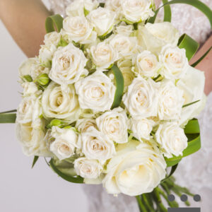 Wit bruidsboeket - Goud