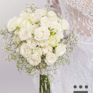 Wit bruidsboeket - Zilver